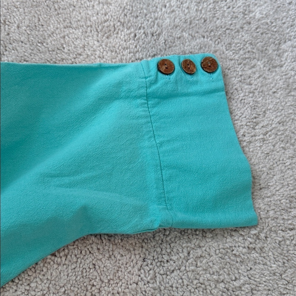 Appleseed’s Women's Turquoise Button-Detail Blouse Size XL - Picture 8 of 9